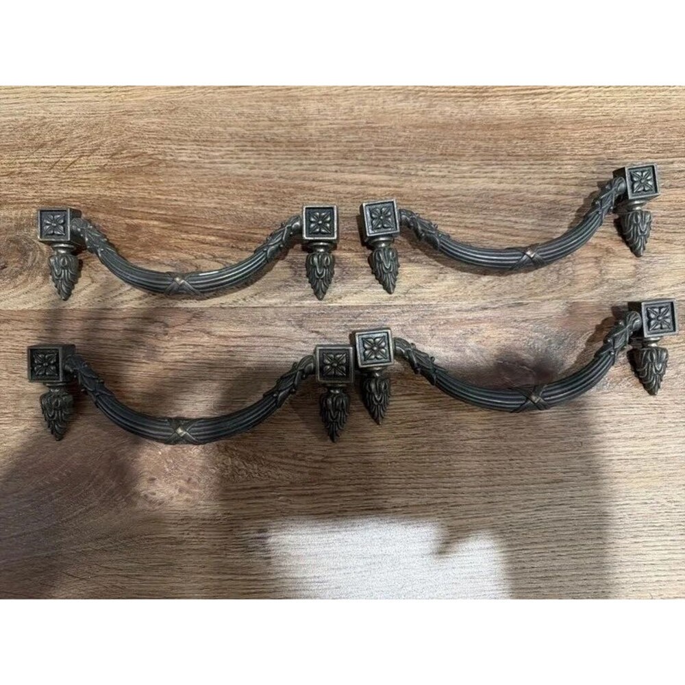 Vintage Bronze Drawer Pulls Set of 4